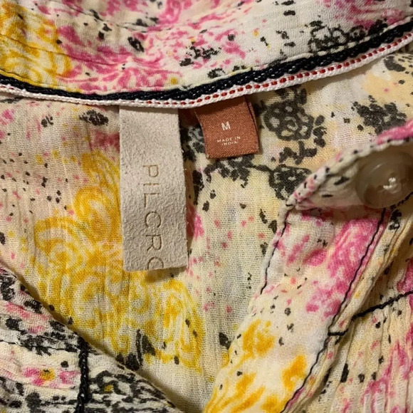 PILCRO by ANTHROPOLOGIE Smocked Buttondown in Pink Combo - Picture 7 of 10